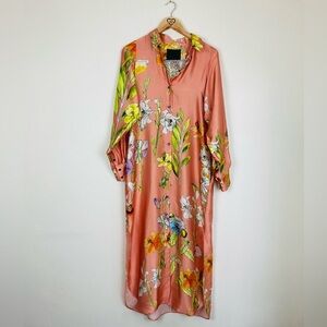 Floral Coral Midi Dress